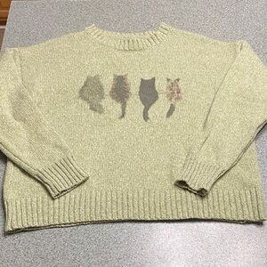 Olive Cat Sweater (soft)